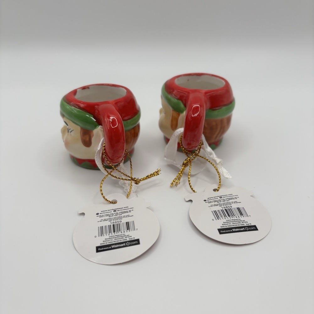 Mr. Christmas 2022 Nostalgic ELF Mini Mug Ornament Set of‎ 2 NWT Retro - Picture 4 of 6